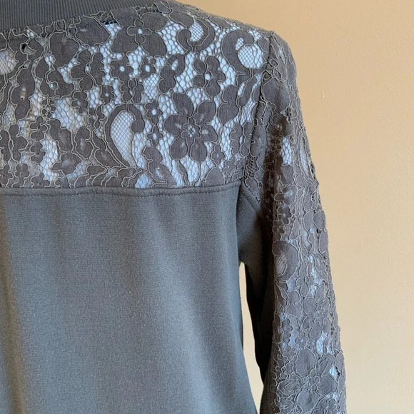 SANDWICH Olive Lace Sweatshirt Shift Dress Size M - Picture 8 of 15